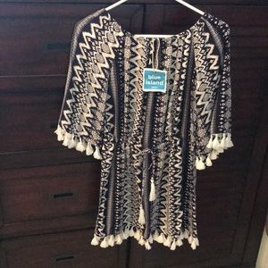 NEW!! Blue Island Boho Beach Cover-Up